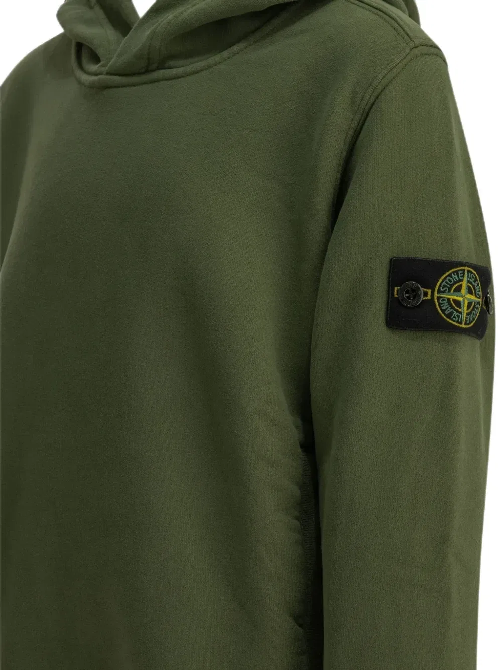 Худи с нашивкой-логотипом Stone Island Junior, зеленый — фото 4