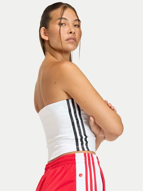 Топ slim fit 3-Stripes Adidas, белый — фото 4