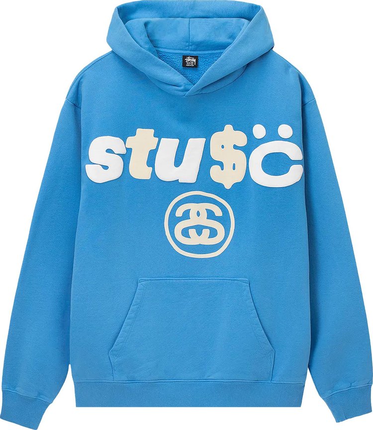 Худи Stussy x Cactus Plant Flea Market 8 Ball Pigment Dyed Hoodie 'Blue', синий - фото