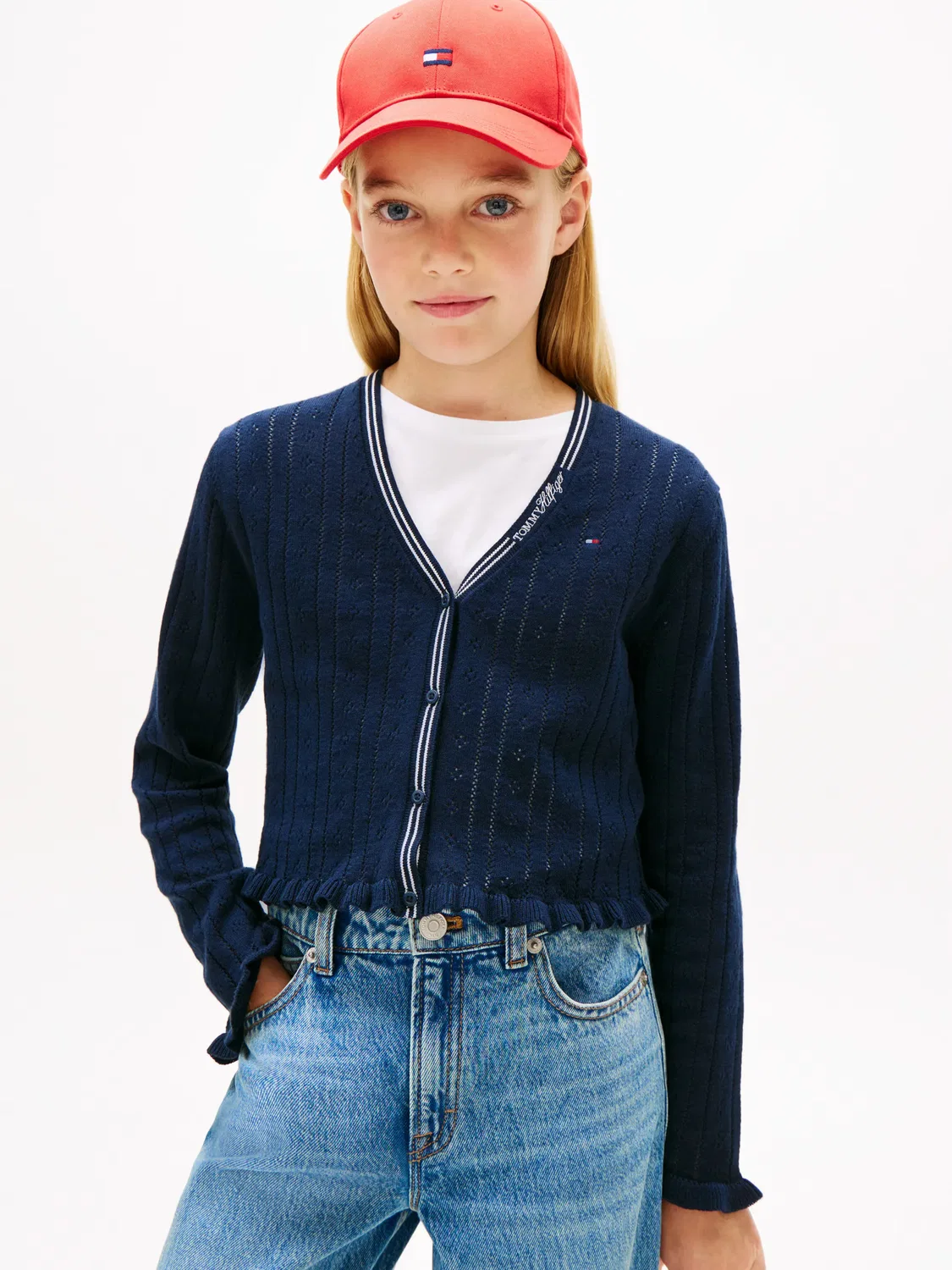 Детский кардиган для девочек с принтом Tommy Hilfiger, Azul