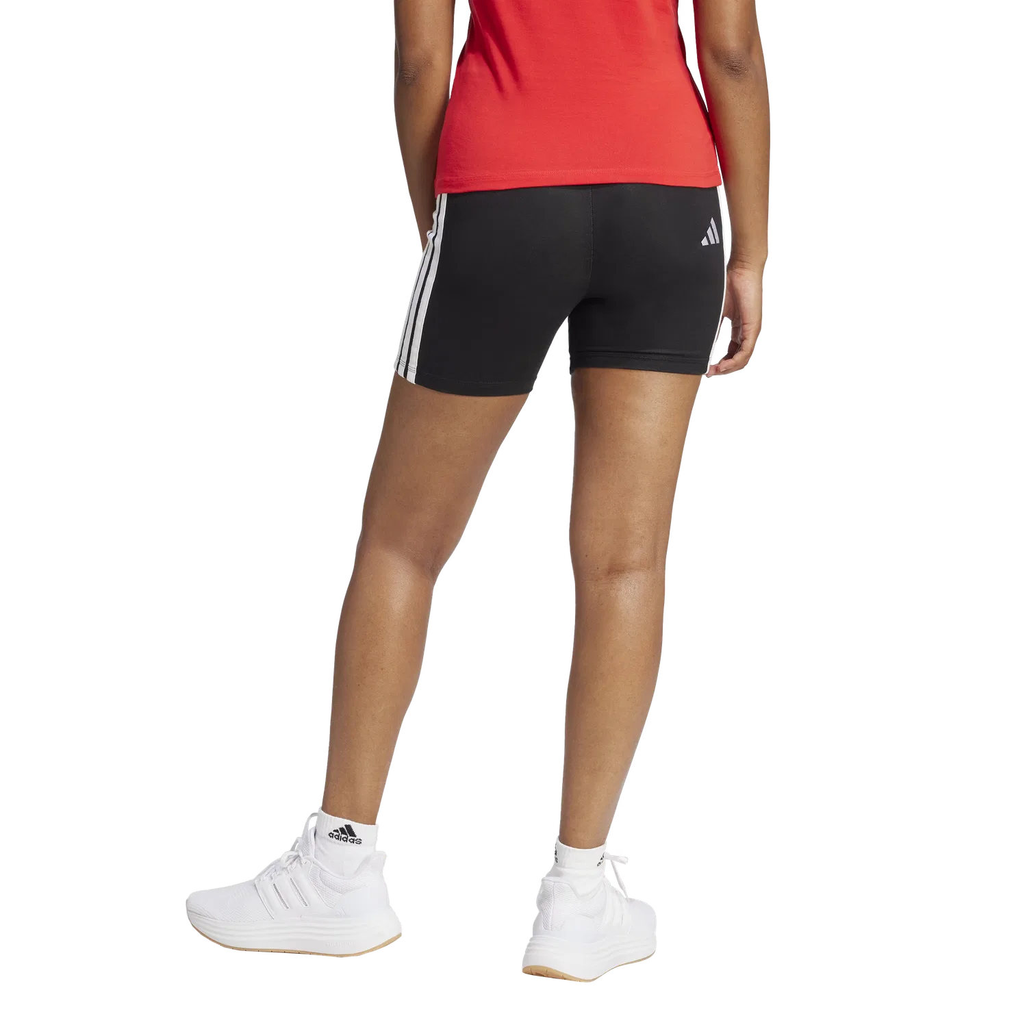 Женские спортивные леггинсы короткие Adidas, черный — фото 2