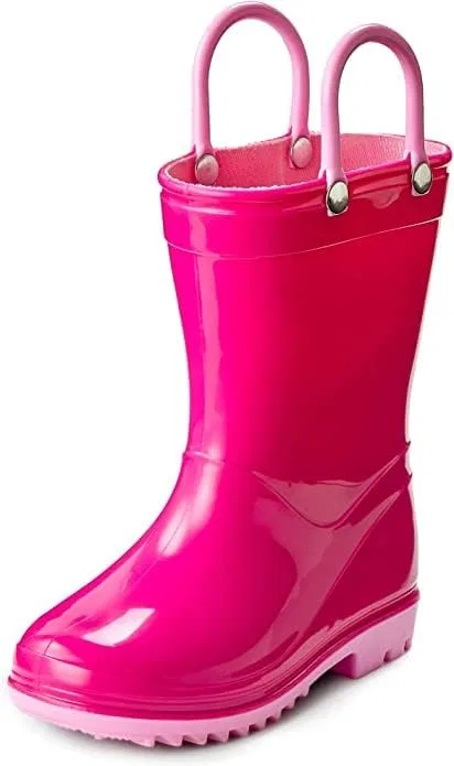 Детские сапоги дождевые легкие водонепроницаемые Puddle Play, Fuchsia And Light Pink — фото 3