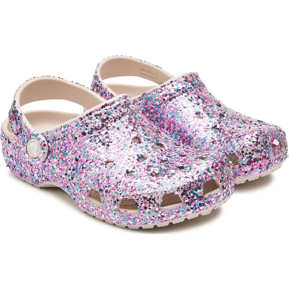 Детские классические сабо с блестками Crocs, Cocoa Cream