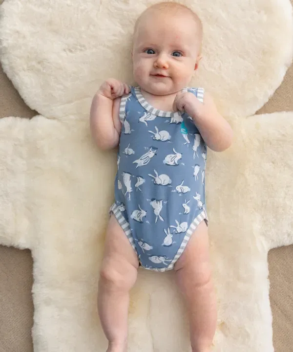Боди с коротким рукавом, Bunny Blue, Swaddle Up