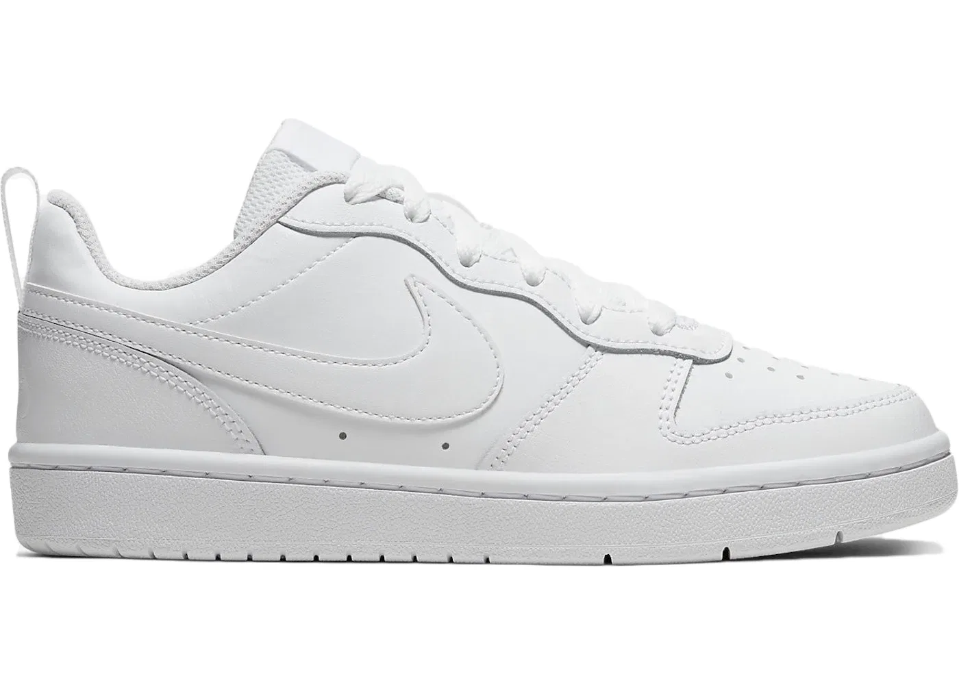 Детские кроссовки для мальчиков с кожаным верхом Nike Court Borough 2, White/White
