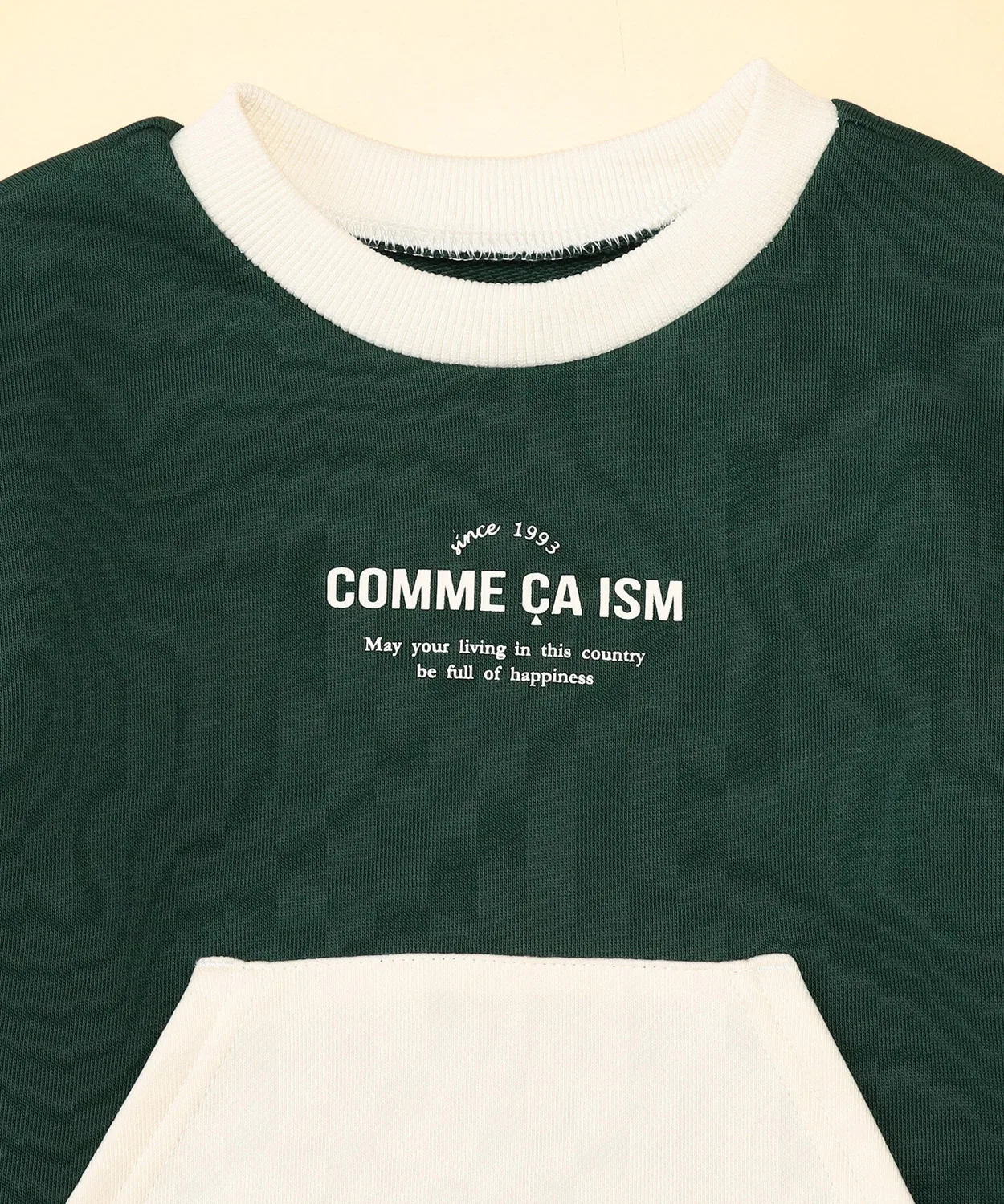 Детский свитшот с длинным рукавоми контрастной отделкой COMME CA ISM, Green — фото 3