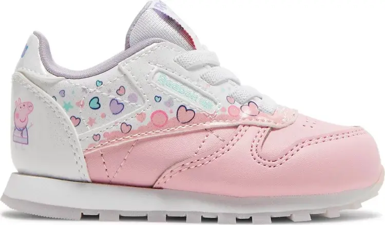 

Кроссовки peppa pig x classic leather toddler 'bubbles and hearts' Reebok, розовый, Розовый;серый, Кроссовки peppa pig x classic leather toddler 'bubbles and hearts' Reebok, розовый