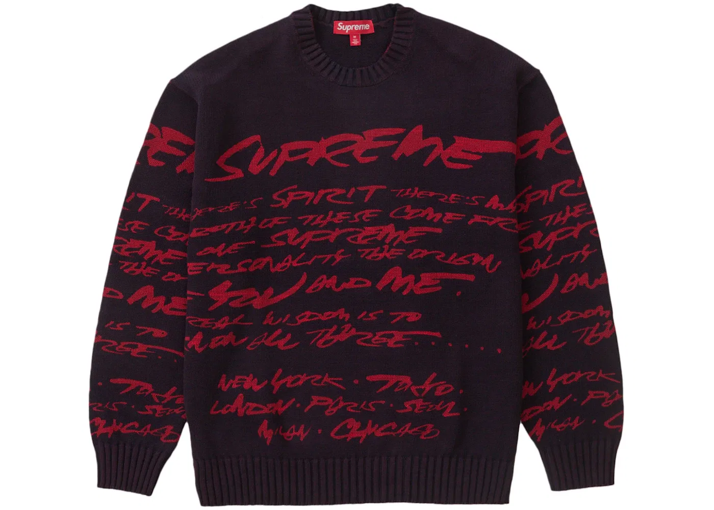 Мужской свитер с принтом Supreme Navy