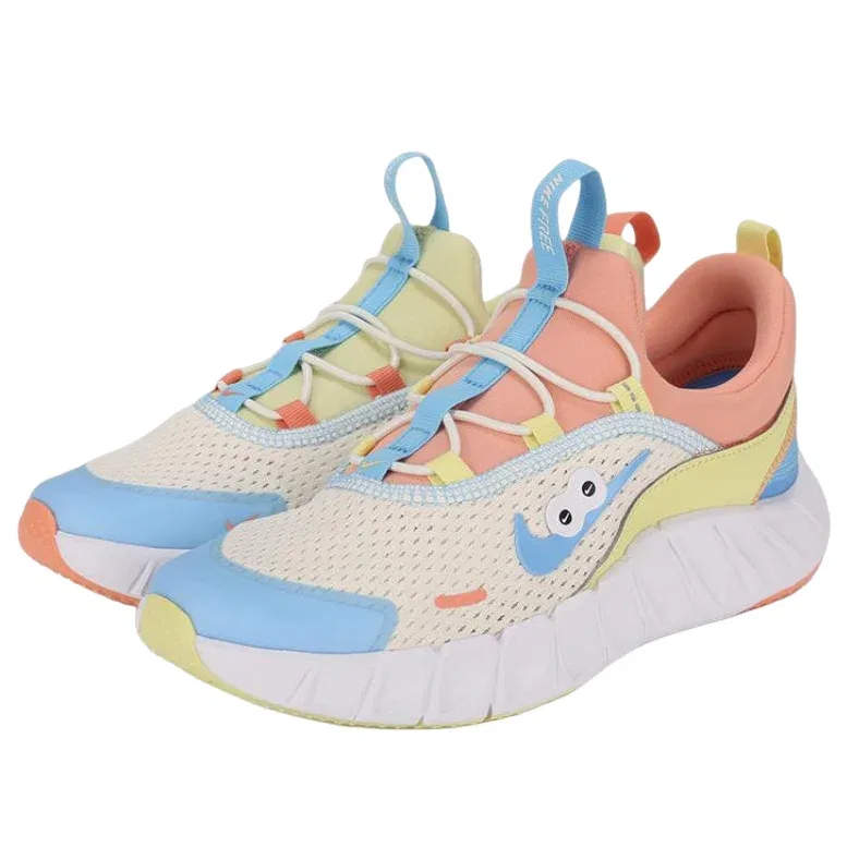 Детские кроссовки для бега с низким верхом Nike Free Ride Light Blue White, белый — фото 3