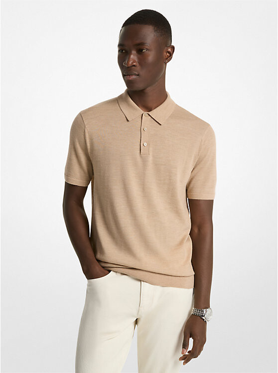 

Футболка-поло Michael Kors Merino Wool, хаки