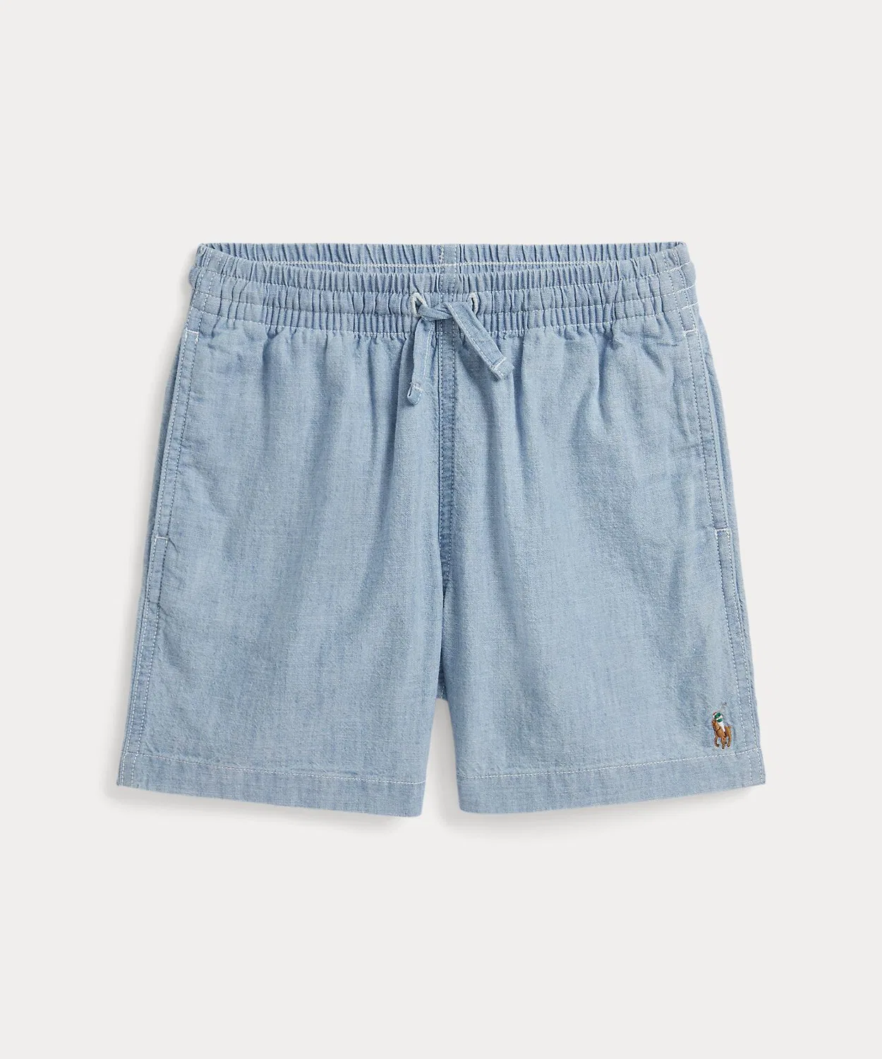 POLO RALPH LAUREN CHILDRENSWEAR Детские шорты оверсайз из хлопкового шамбре с вышивкой пони Polo Ralph Lauren, Синий
