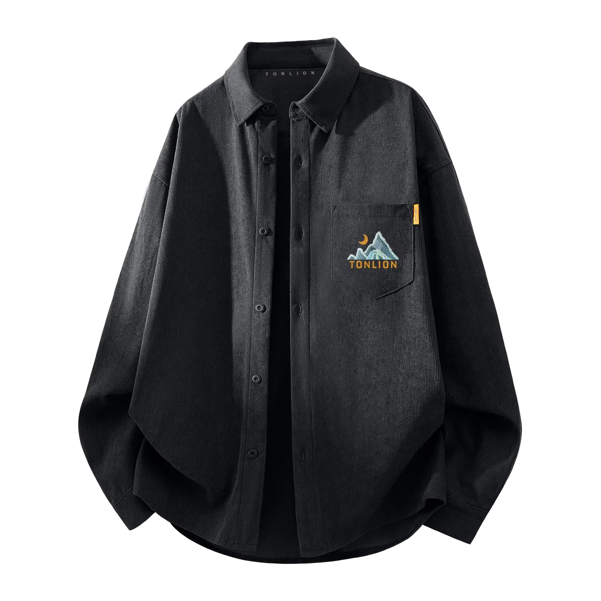Детская рубашка с отложным воротником Tonlion, Deep Grey (Tn Mountain Moon Scenery Chest Logo)