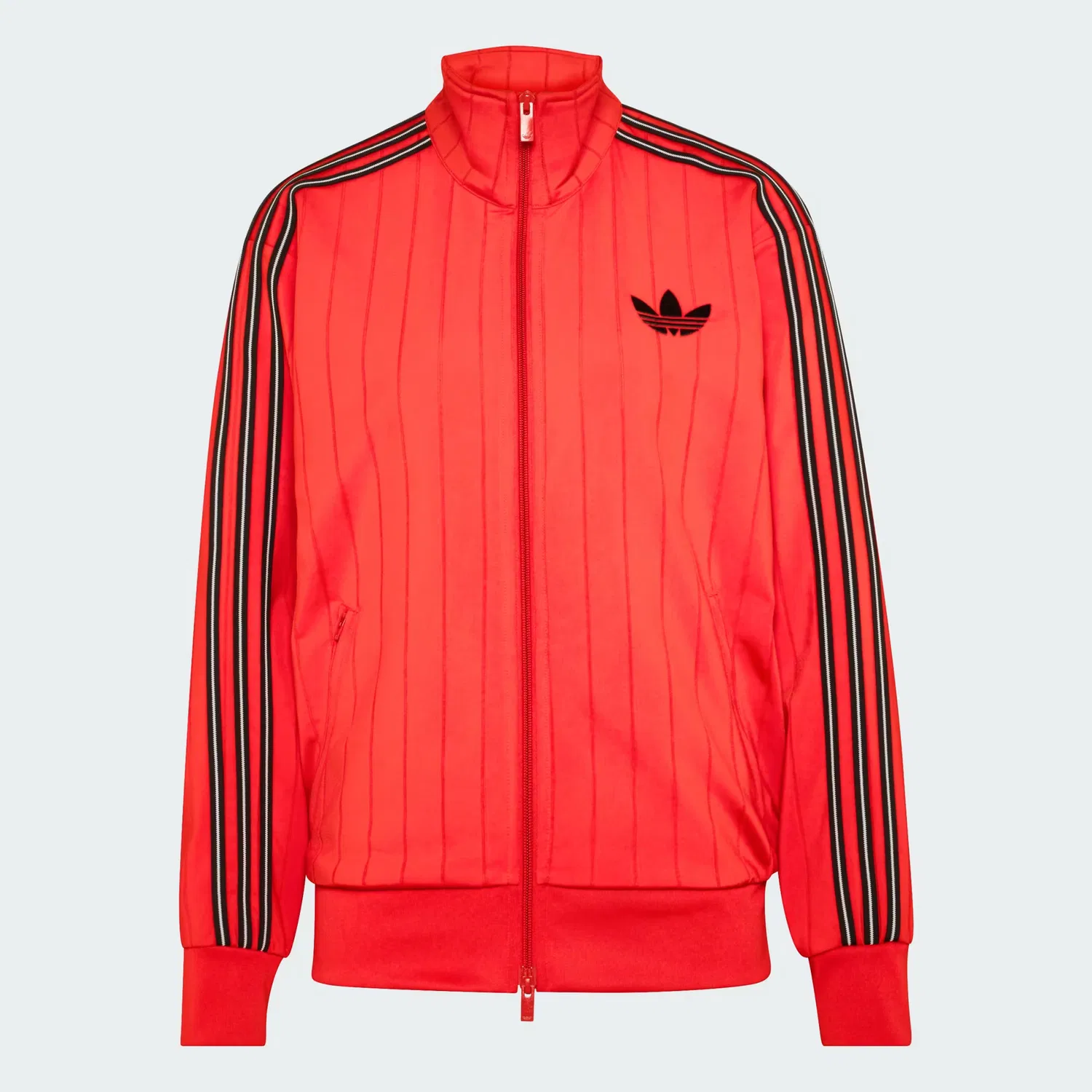 Женская спортивная куртка в тонкую полоску Pinstripe Firebird Adidas Originals, ярко-красный/черный/белый — фото 4