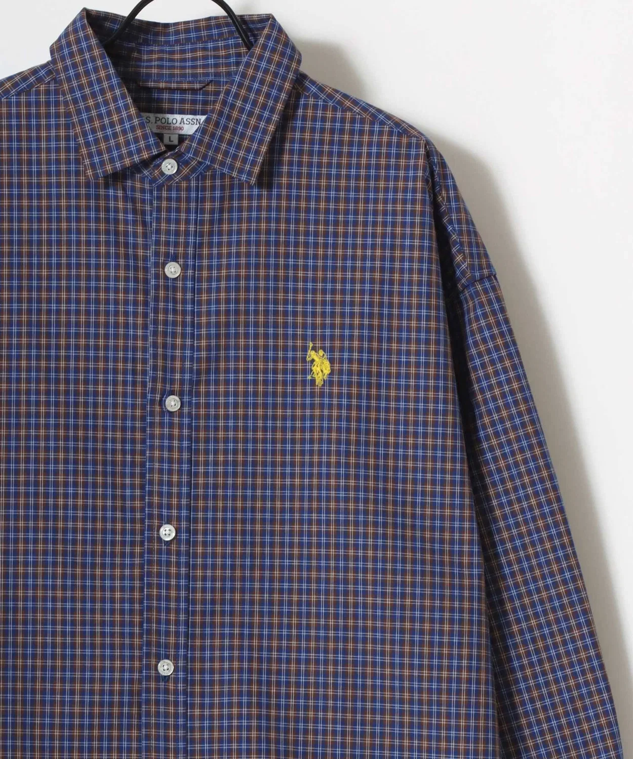 Мужская рубашка с длинным рукавомв клетку U.S. POLO ASSN., Navy — фото 3