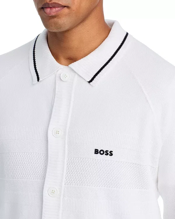 Мужской свитер с длинным рукавом Tennis Member Logo Sweater Polo Boss, белый — фото 4