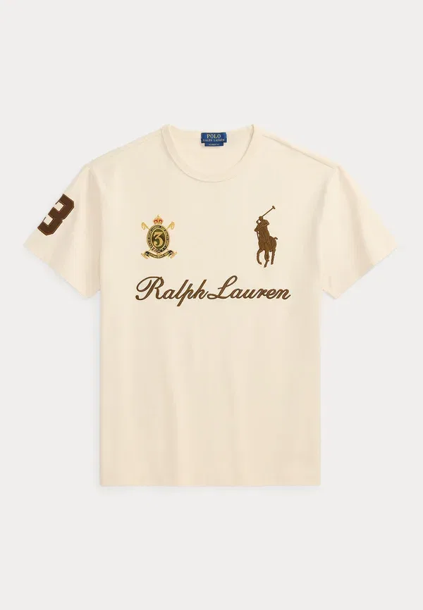 Футболка хлопковая Classic Fit Big Pony Jersey T-shirt Polo Ralph Lauren, кремовый — фото 4