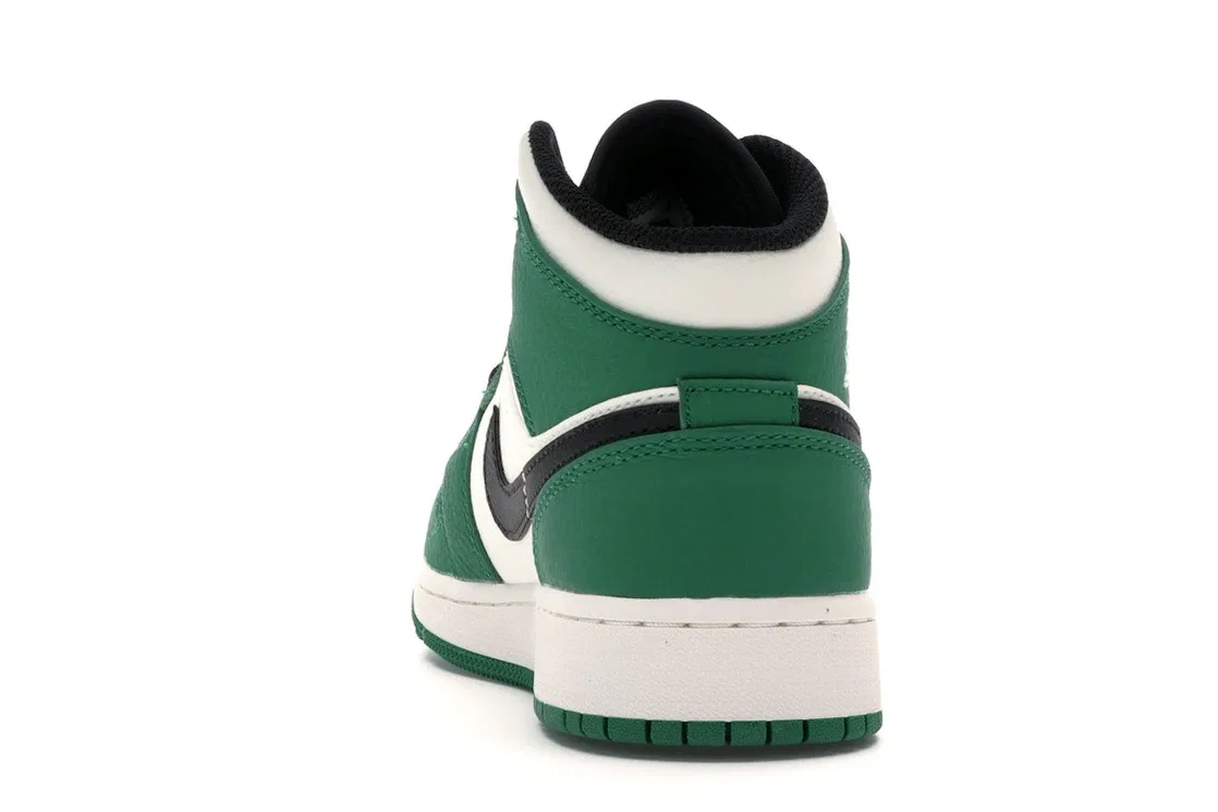Детские кроссовки с перфорированным носком Jordan 1 Mid Pine Green Jordan, Pine Green/Sail-Black — фото 4