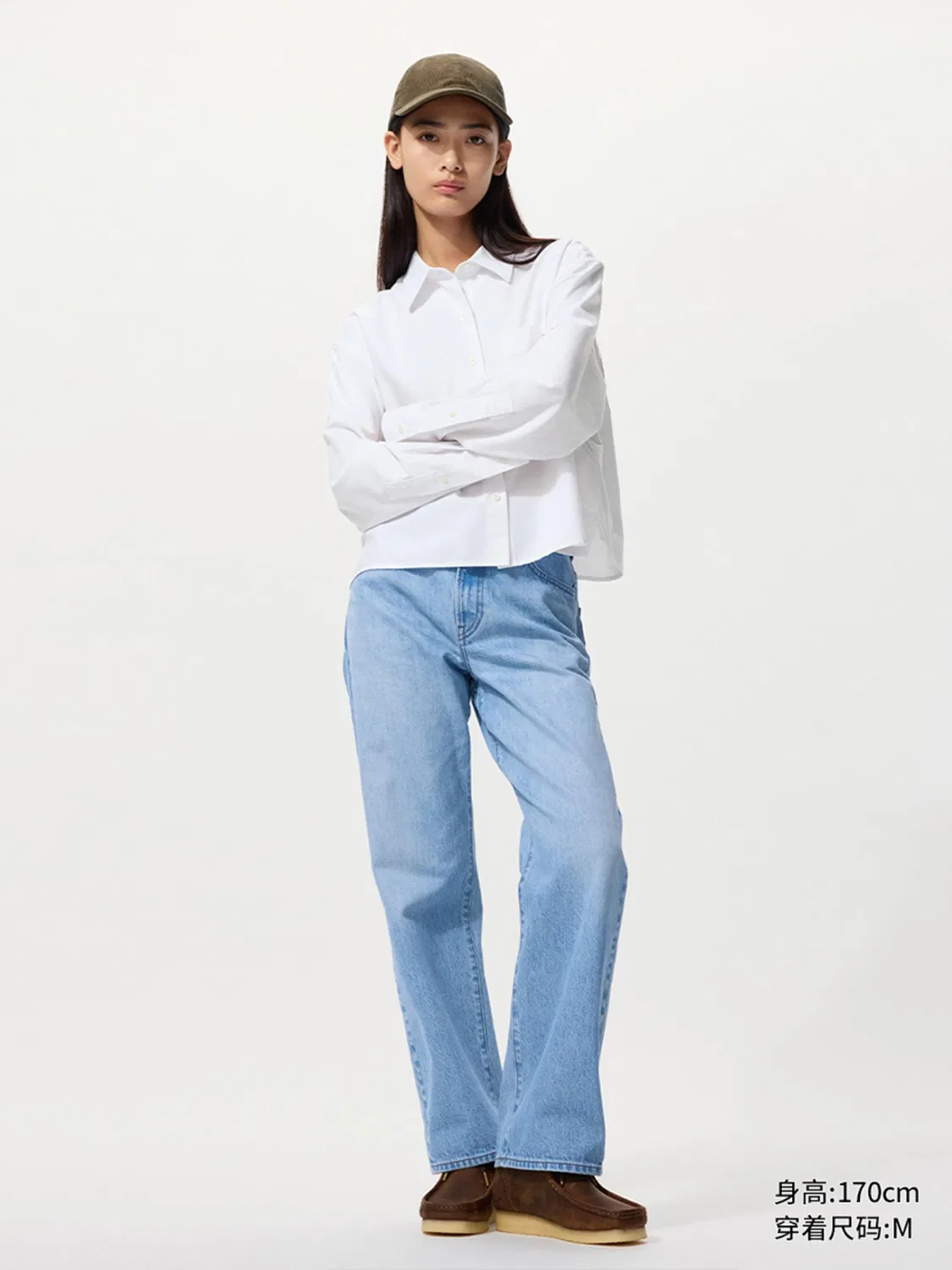 Рубашка из оксфордской ткани с длинным рукавом Uniqlo, белый — фото 2
