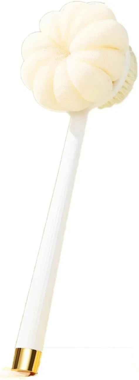 Щетка для тела с длинной ручкой, 2-в-1, мягкая щетина, XCSDEW, 37x10 см, White