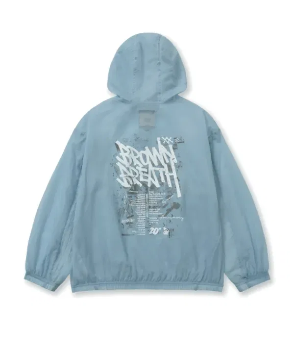 Ветровка детская с логотипом, Kids Tag Light Windbreaker Brownbreath Kids, светло-голубой — фото 2