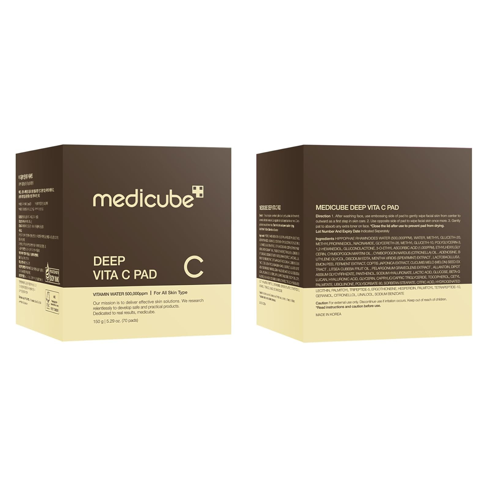 Очищающие диски для лица Medicube Deep Vita C, 70 шт. — фото 2