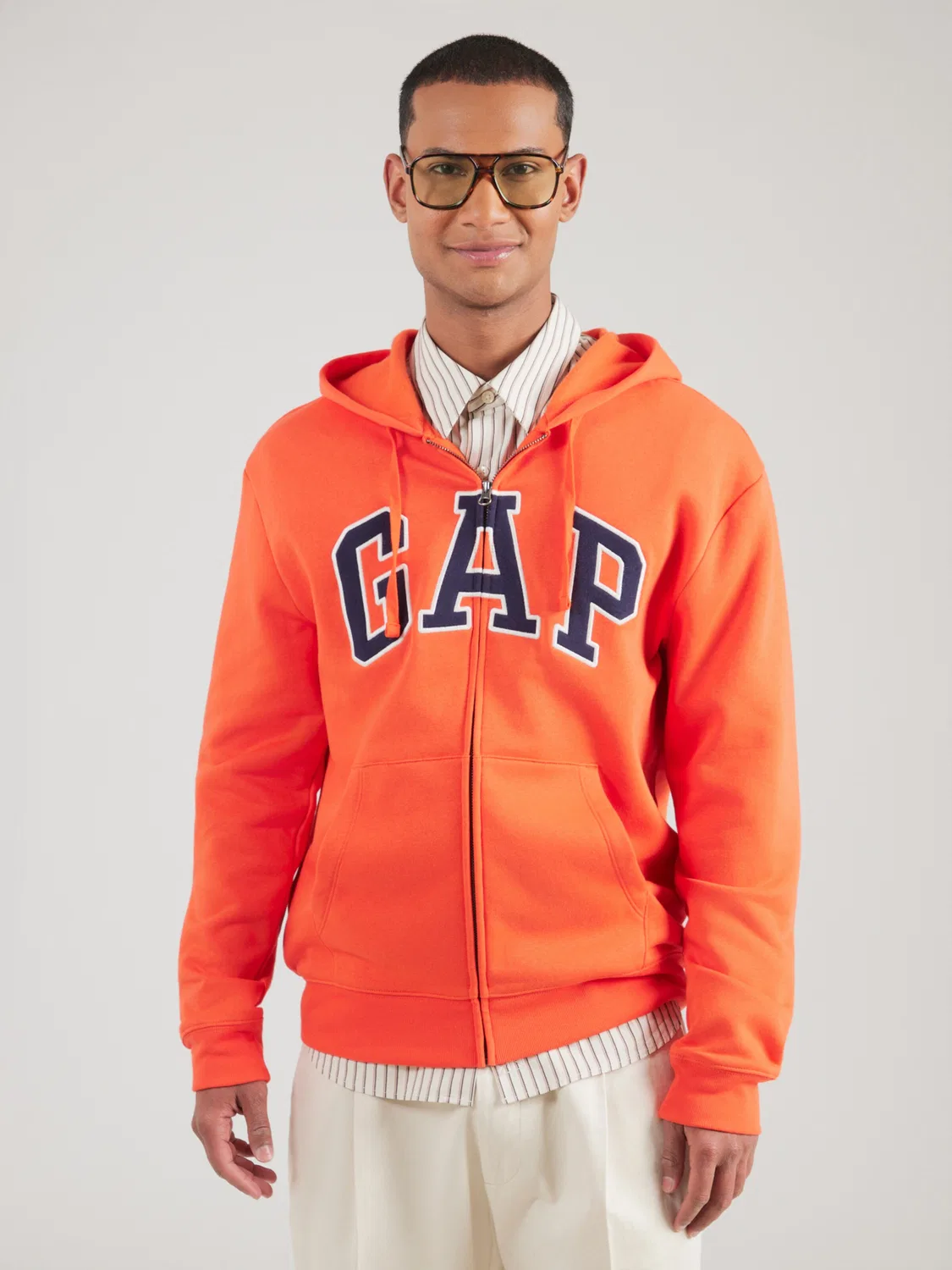 Толстовка на молнии Gap Heritage оранжевого цвета — фото 3
