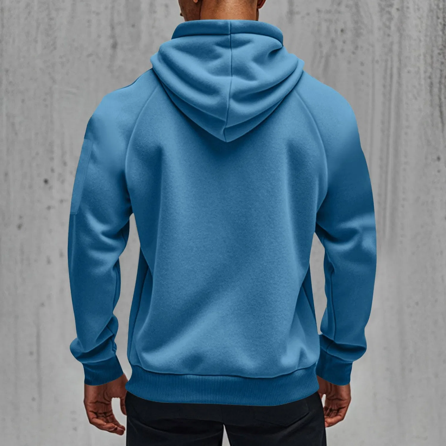 Мужской худи с флисом Military Long Sleeve, Sky Blue — фото 2