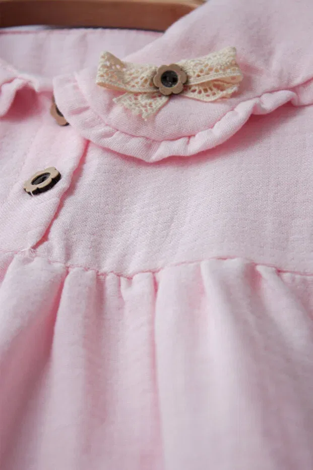 Детское платье для девочек хлопковое Pio Kids, Pink — фото 3