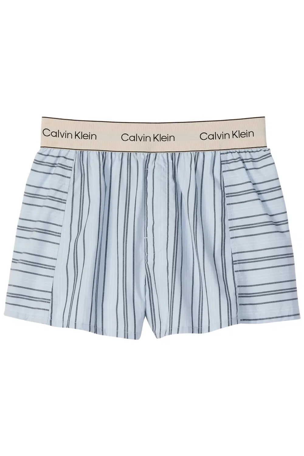 Женские шорты с принтом Logo Super Poplin Short Majorca Stripe Calvin Klein, Blue