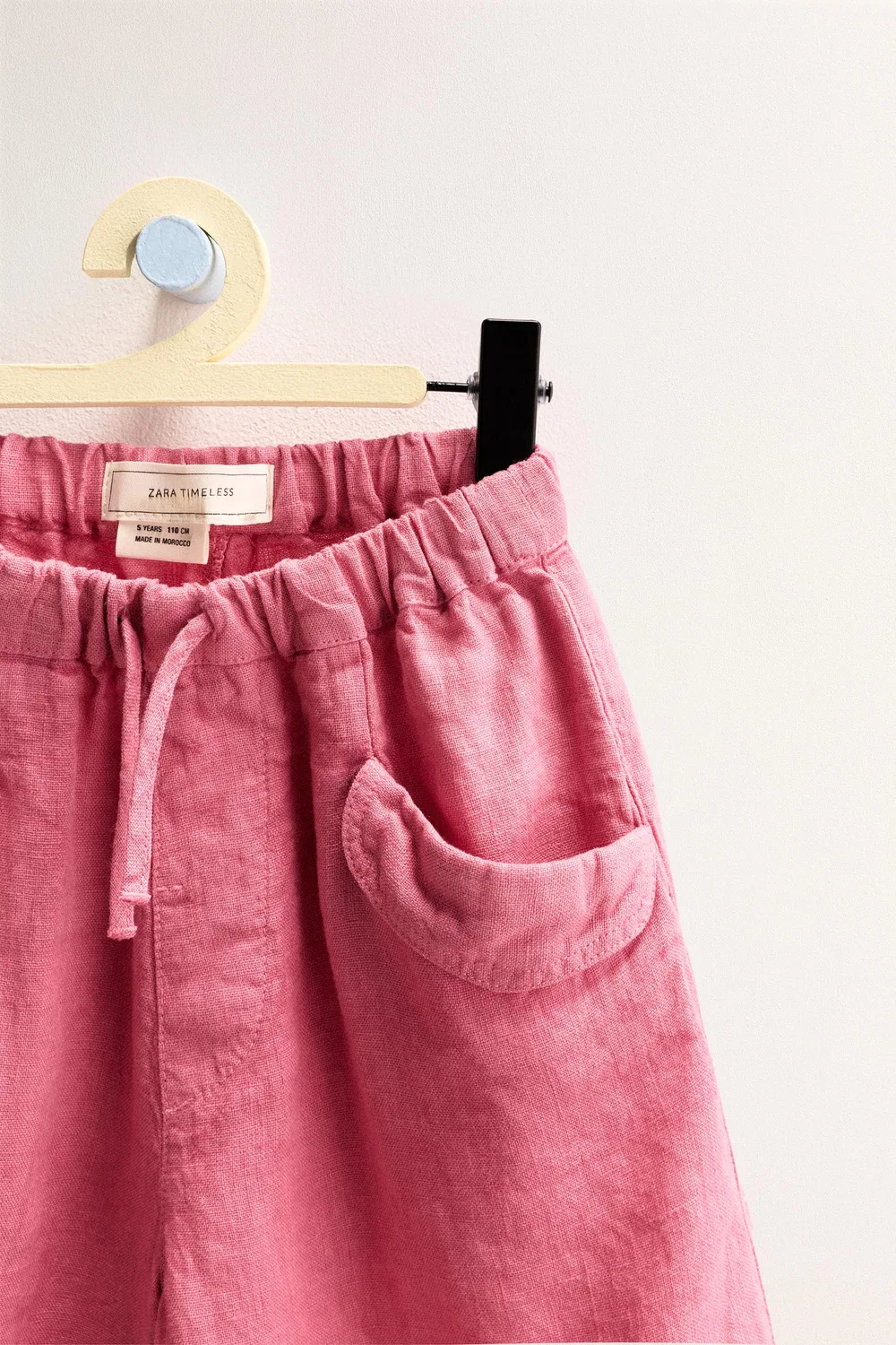 ZARA TIMELESS - Однотонные шорты-бермуды из 100% льна, Pink — фото 3