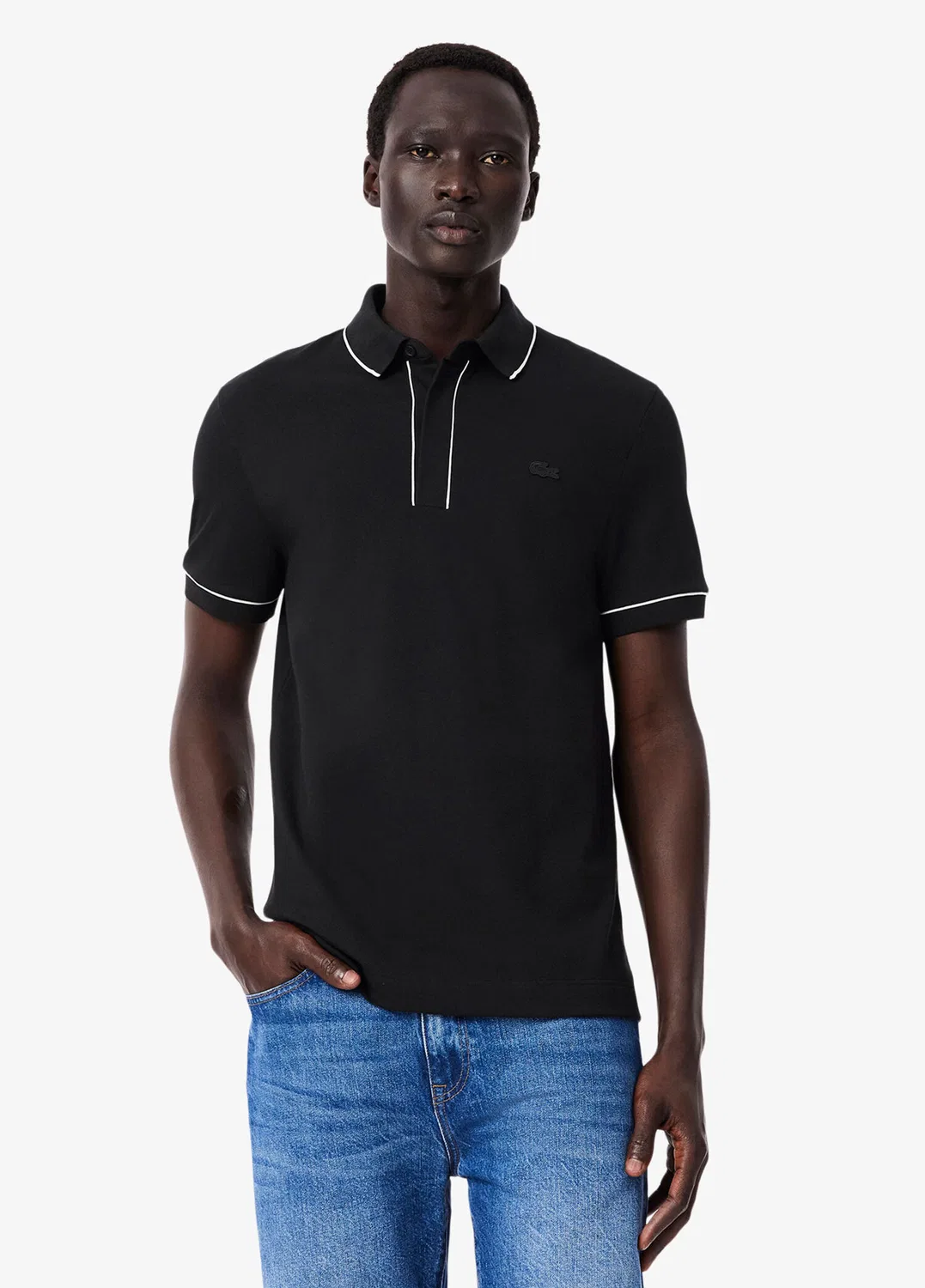 Футболка поло Lacoste Paris, черный — фото 2