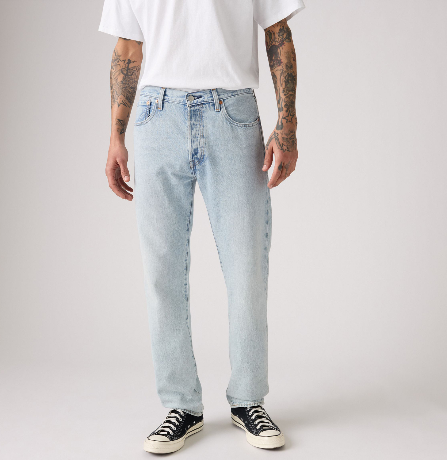 Мужские джинсы Levi's 501 Original Thermodapt, выбеленный голубой деним