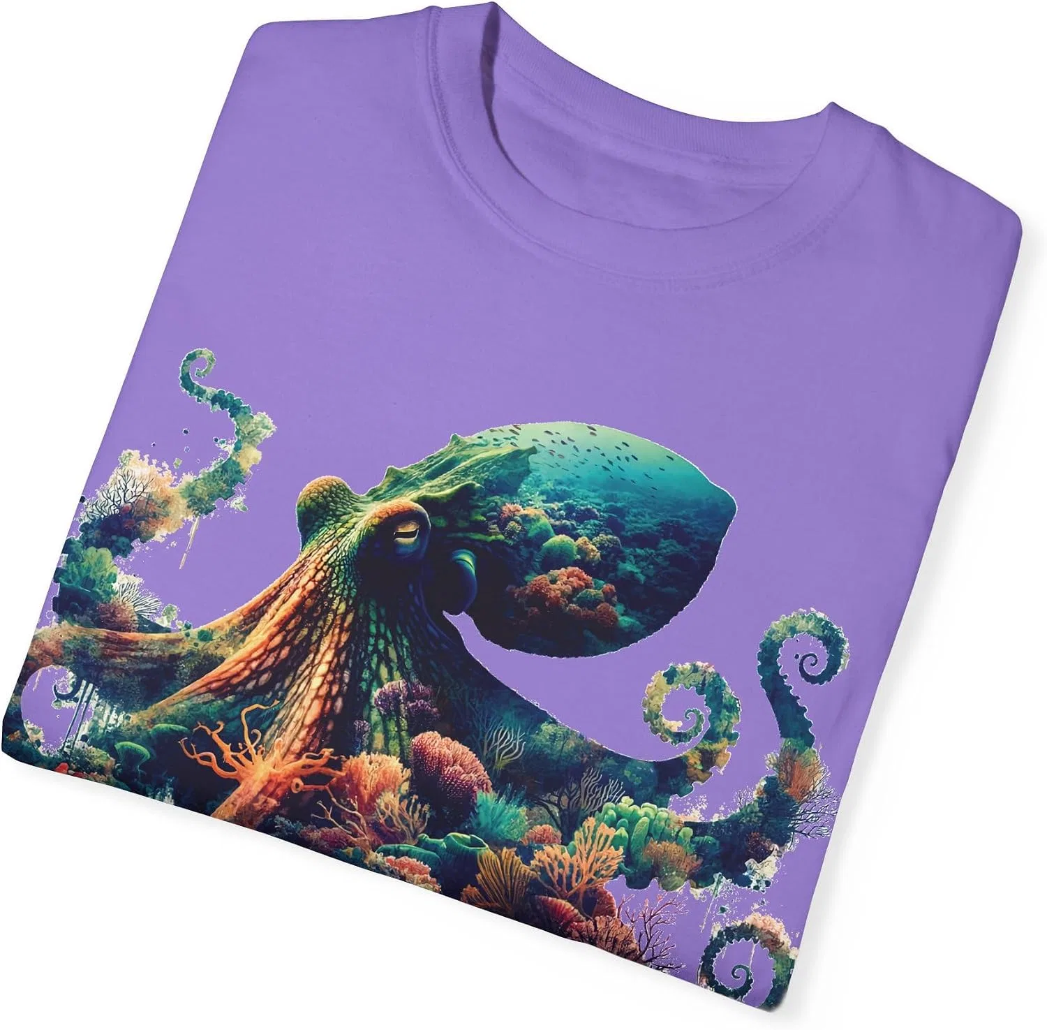 Женская футболка с принтом осьминога Comfort Colors 1717, Violet — фото 3
