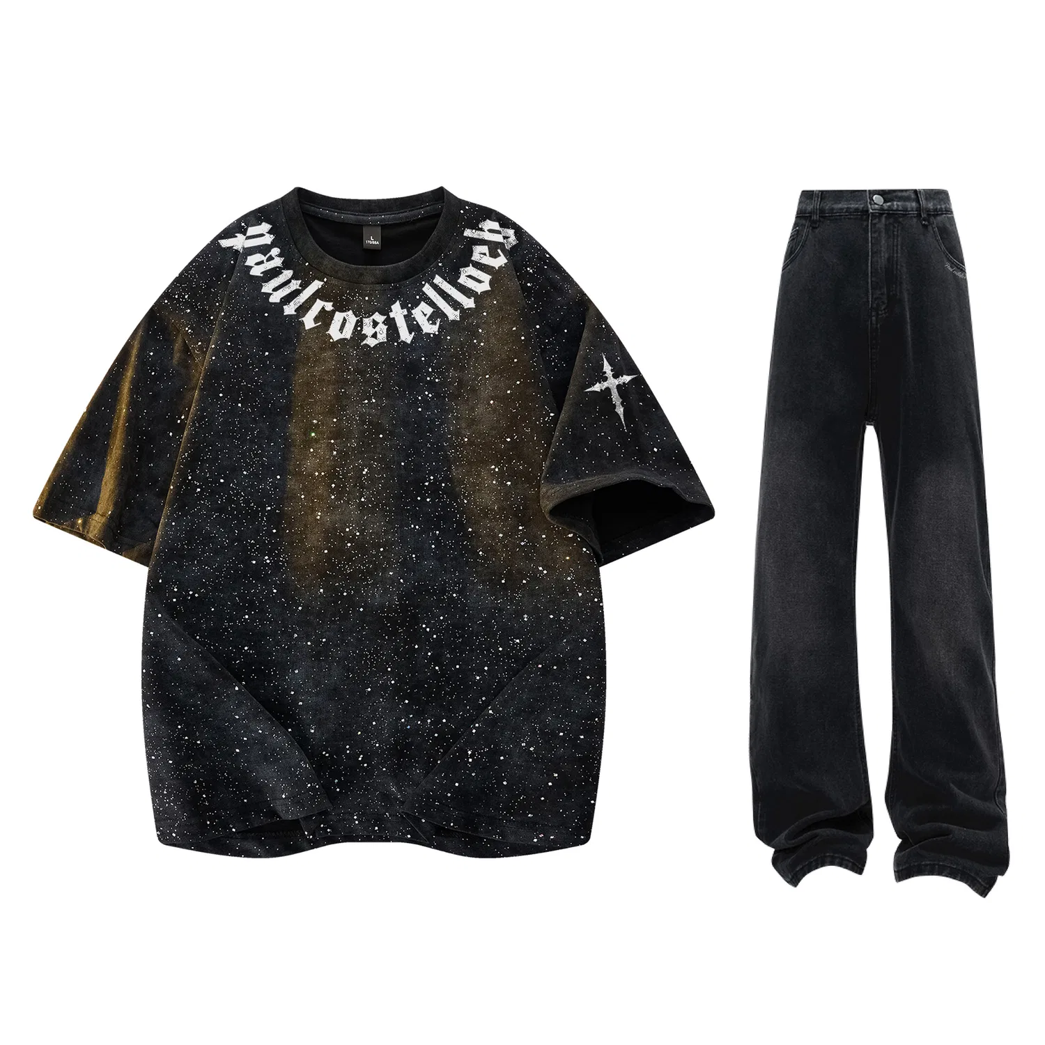 Детский спортивный комплект из футболки и джинсов Navy Blue T-Shirt+Black Jeans Paul Costelloe — фото 3