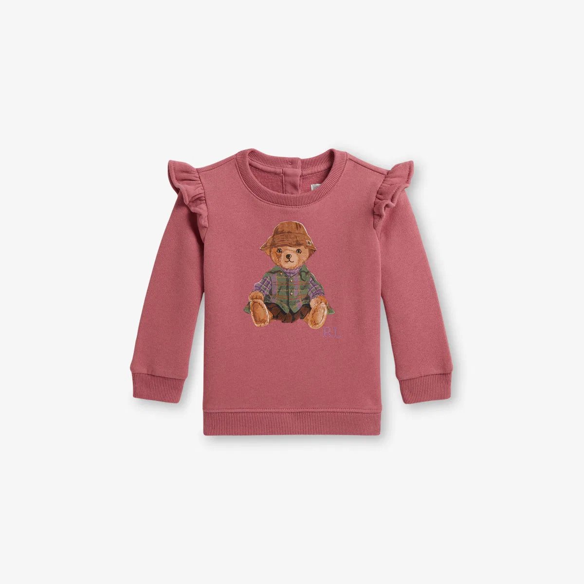 Толстовка из хлопковой смеси с принтом медведя, 3-24 месяца Polo Ralph Lauren, розовый