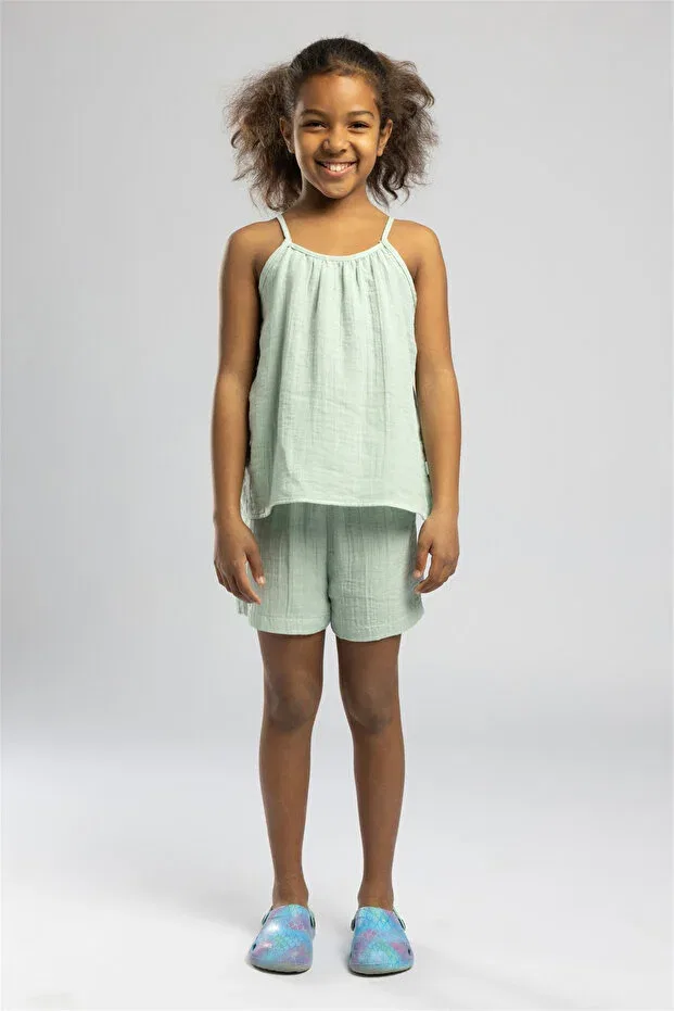 Детские шорты для девочек с принтом Lindy Lee Cooper, Green