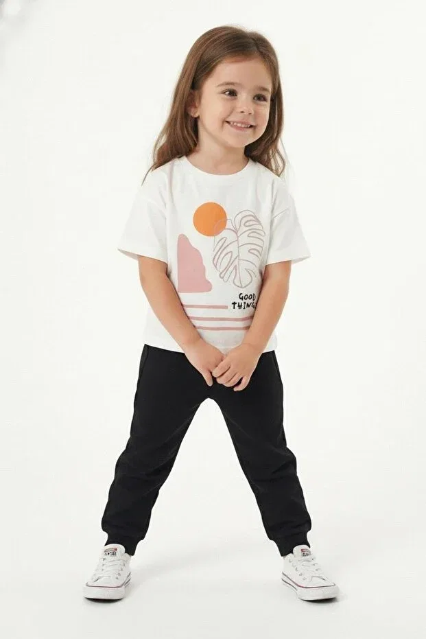 Детская футболка для девочек с принтом Good Things Printed Miababy, Rose Dry — фото 3
