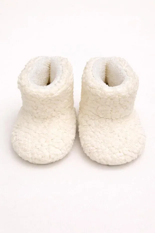Детские тапочки для девочек из флиса Snoozies Numix Baby Kids, Ecru — фото 2