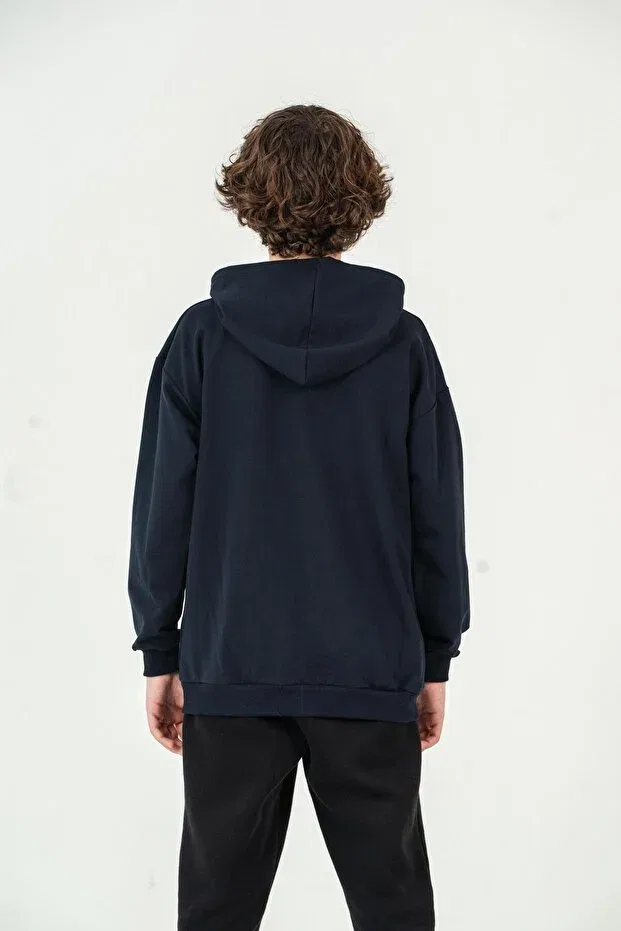 Детская куртка для девочек с капюшоном Mışıl Kids, Navy Blue — фото 4