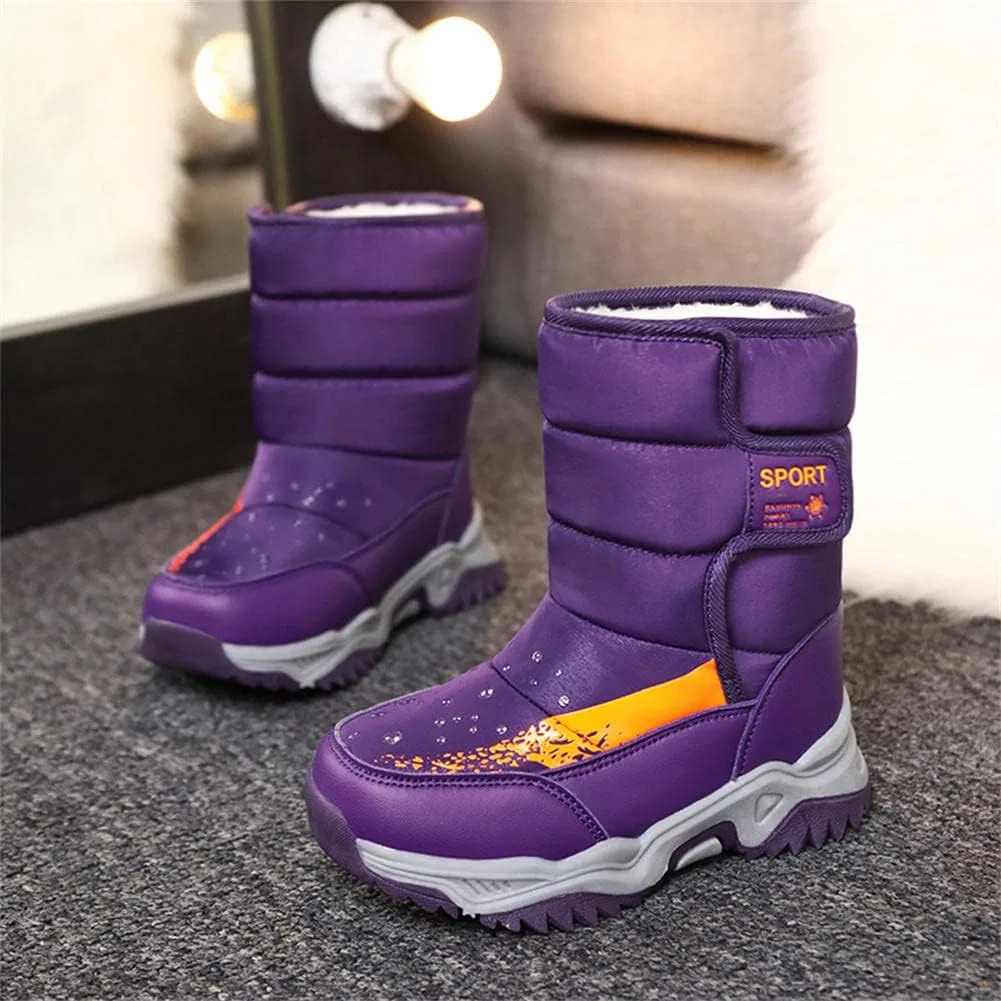 Детские зимние ботинки с флисовой подкладкой High-Top Boots GEXECEUSS, Purple — фото 4