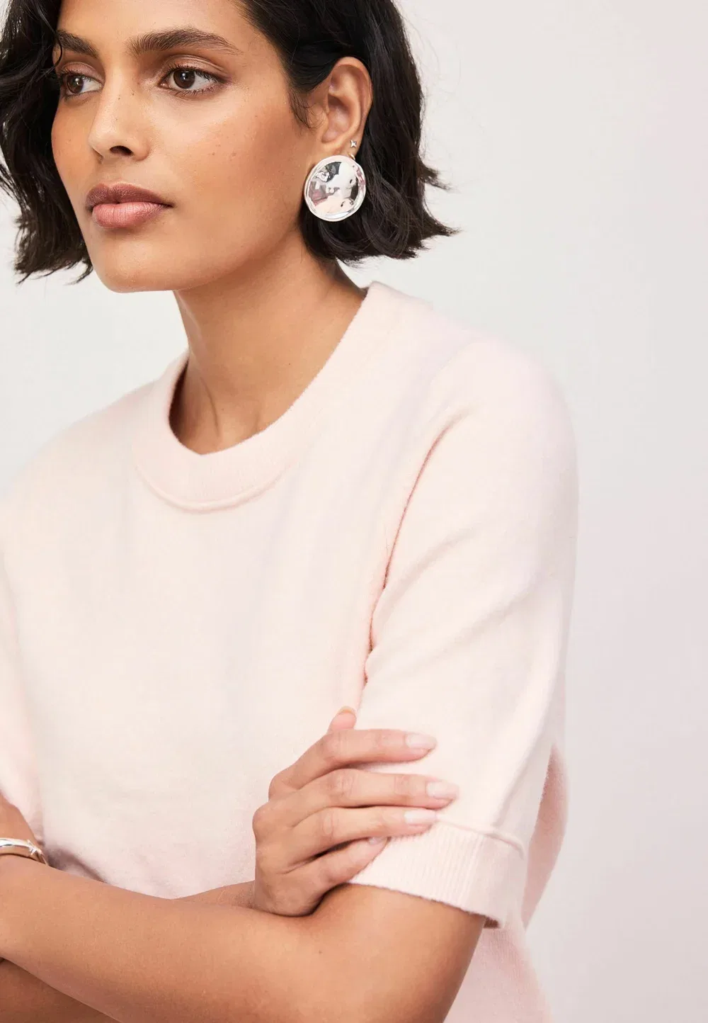Очень мягкая трикотажная футболка с коротким рукавом - базовая футболка Next, Light Pink — фото 3