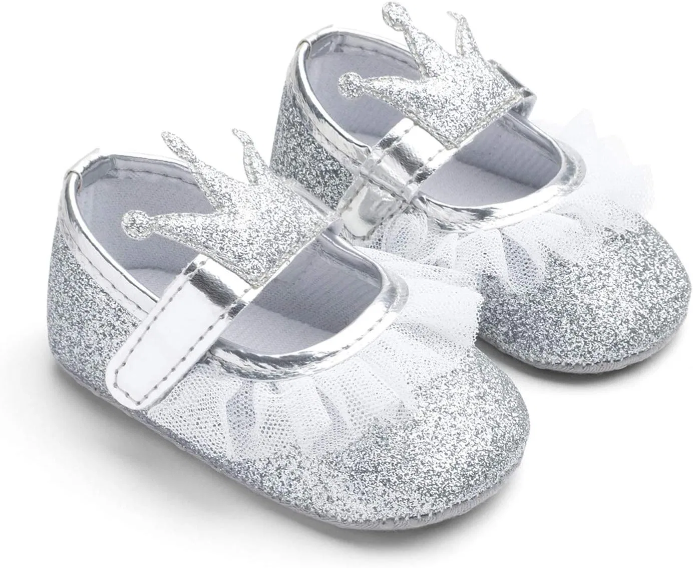 Детские кроссовки для девочек с подсветкой Soft Crown Yarn, Silver — фото 2