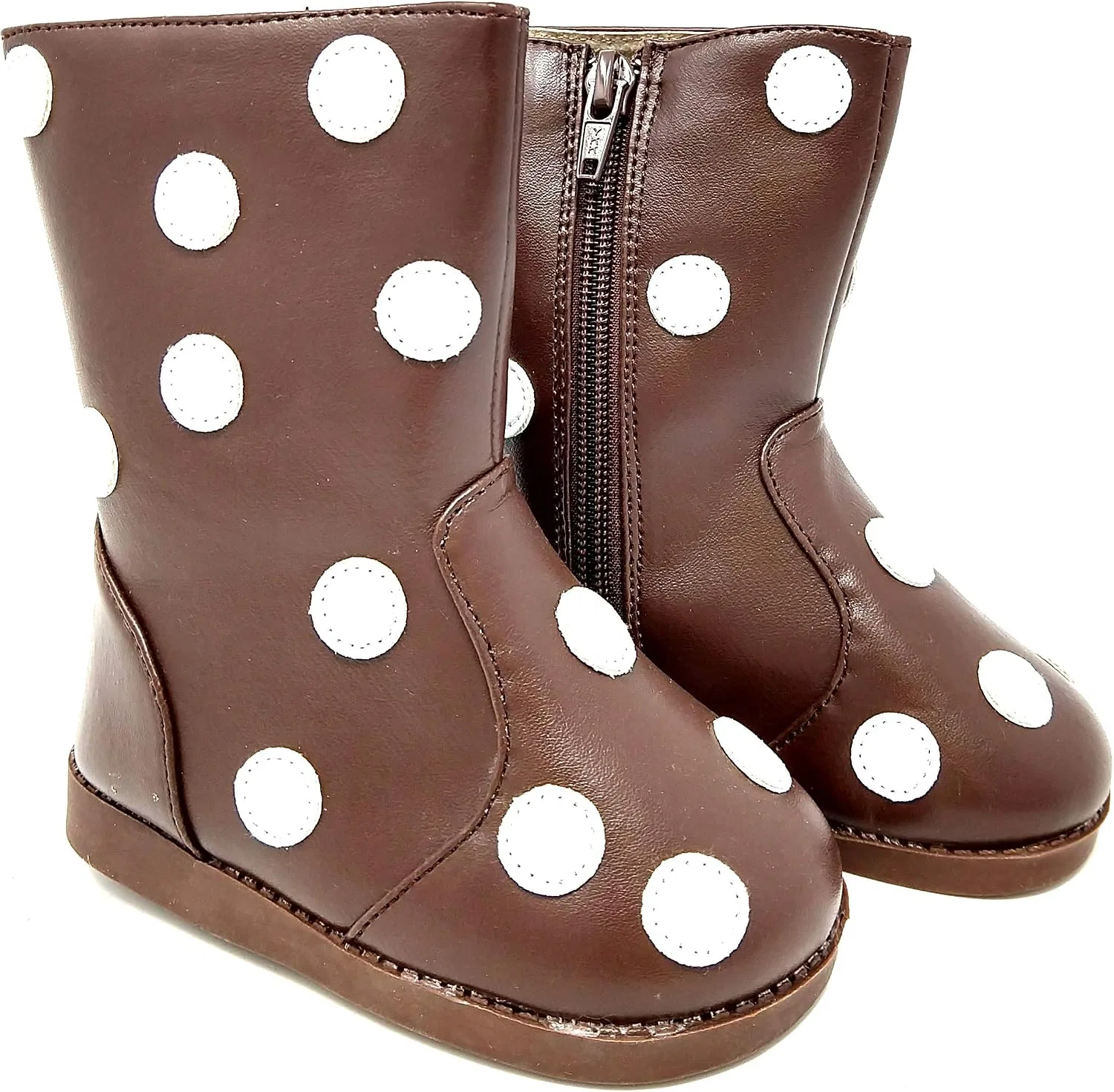 Детские ботинки для девочек со звуковым эффектом Sneak A' Roos, Brown Polka Dot — фото 2