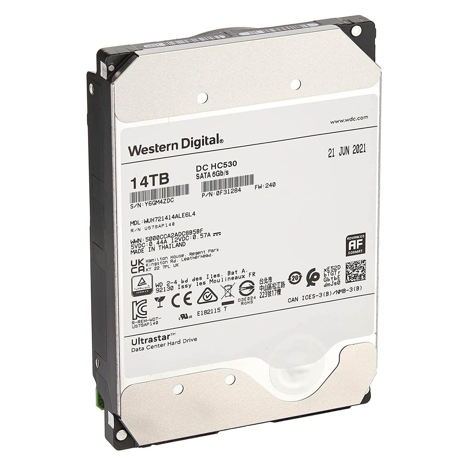 

Внутренний жесткий диск Western Digital 14 Tb Ultrastar DC HC530 3.5"", 14 ТБ