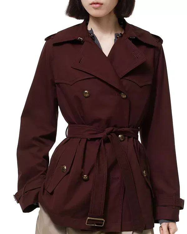 Женское пальто из тропического габардина Foxfield Burberry, Vineyard Red