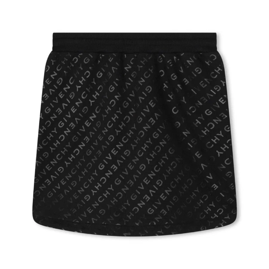 Юбка с принтом Kids All-Over Logo Print Cotton-Blend Skirt Givenchy, Black — фото 2