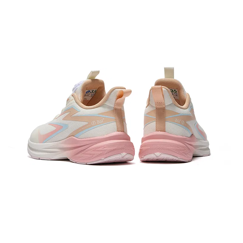 Детские кроссовки для девочек с принтом 361°KIDS, Feather White/Sweet Fruit Pink/Fruit Orange — фото 4