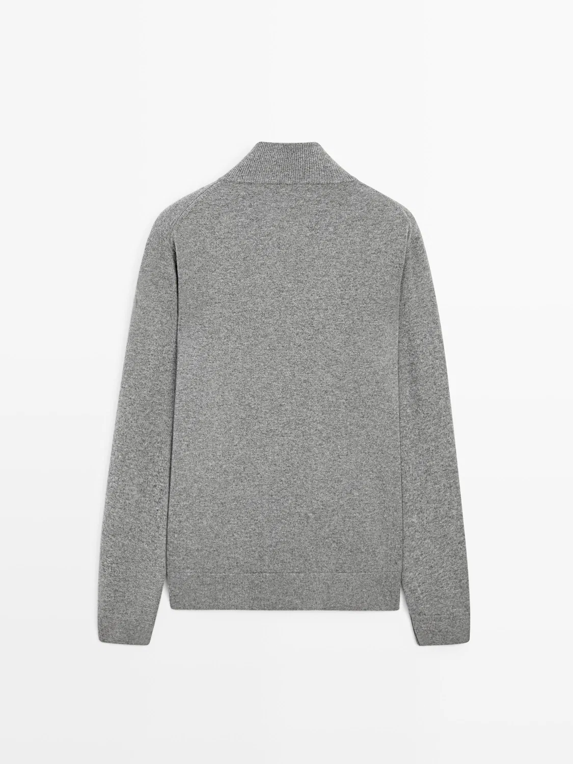 Вязаный кардиган из шерсти на молнии Massimo Dutti, серый — фото 2