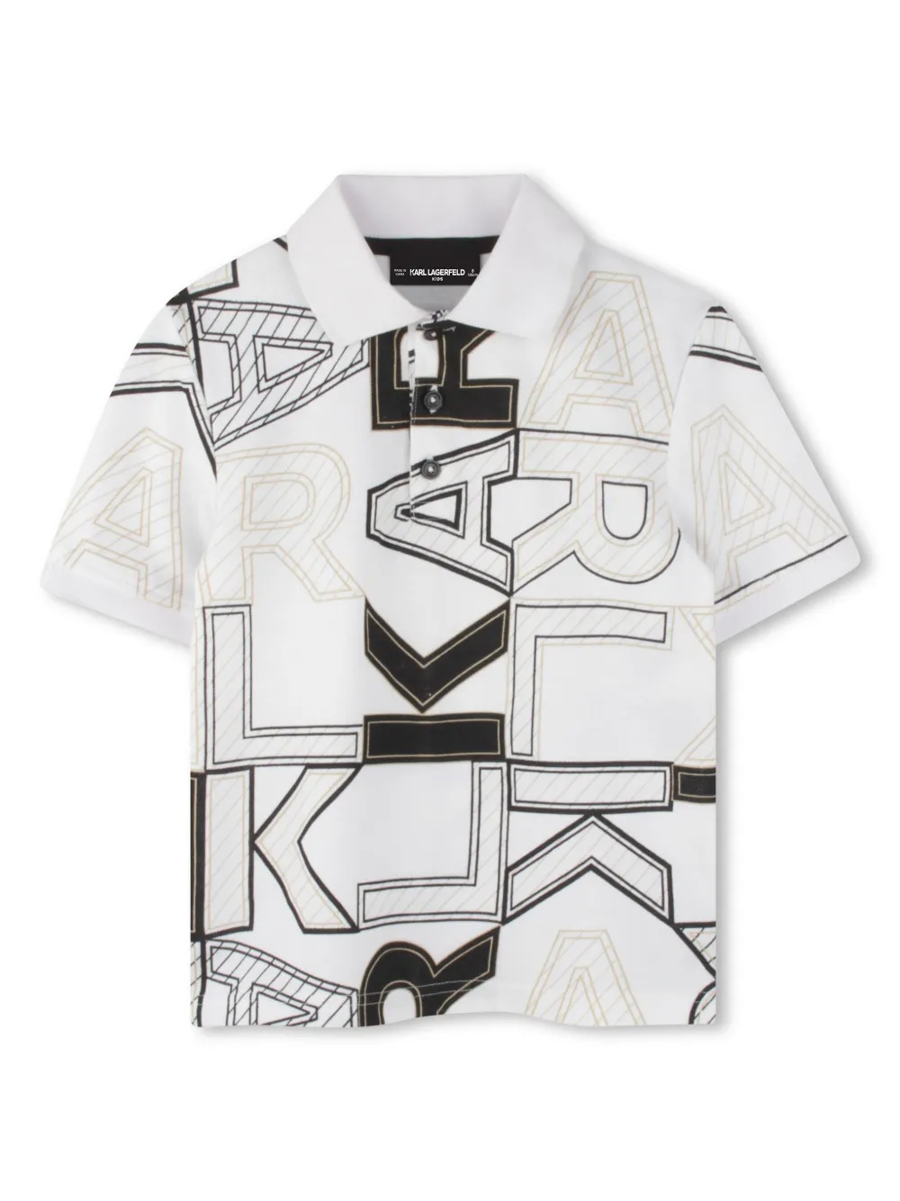 

Рубашка поло с логотипом Karl Lagerfeld Kids, белый