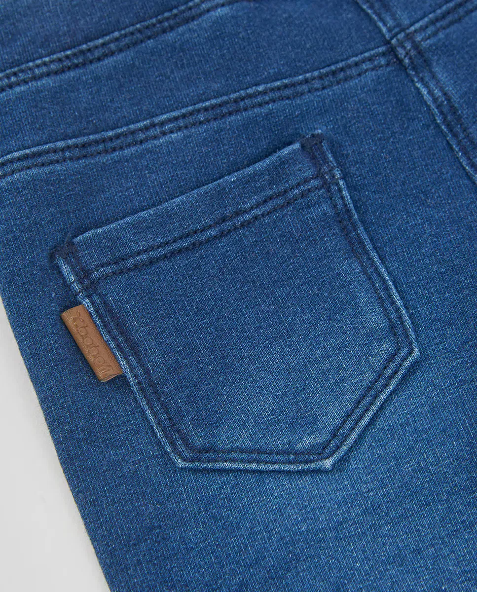 Детские джинсы для девочек клеш с высокой талией Boboli, Azul Denim — фото 4